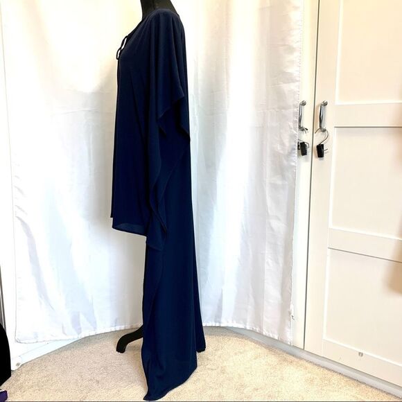 VICI high low asymmetrical short sleeve chiffon navy blue dress Sz M NWOT - Picture 7 of 13